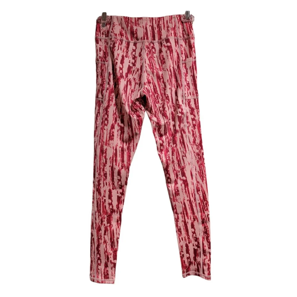 Zella Leggings Girl Lrg Pink Print Athletic High Waist Yoga Pockets NWOT